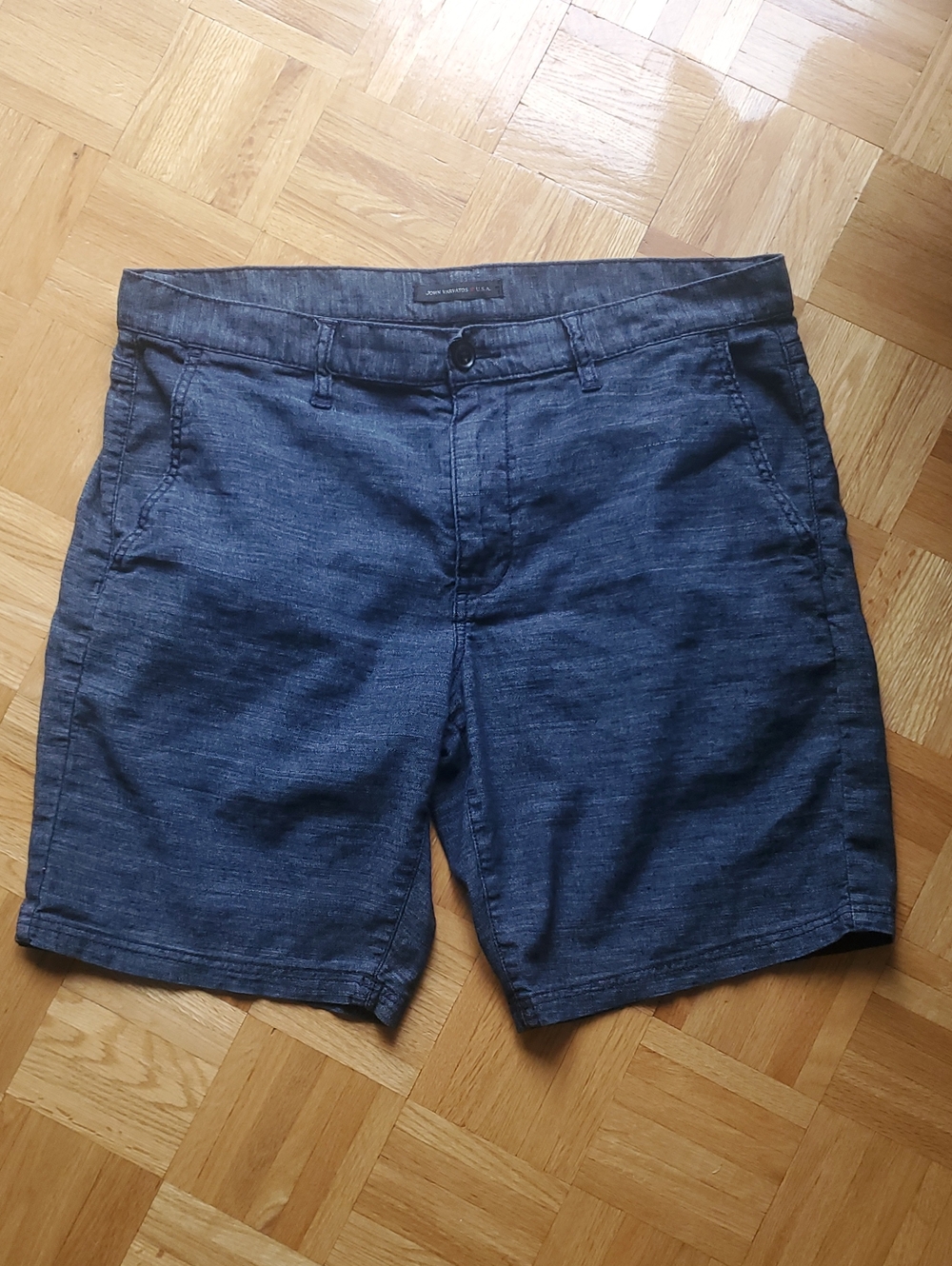 John Varvatos Linen Denim Look Shorts 36